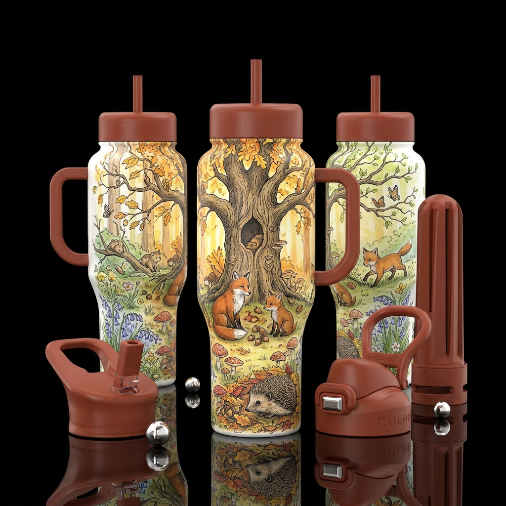 warm terracotta insulated bottle, please show fron... water bottle design