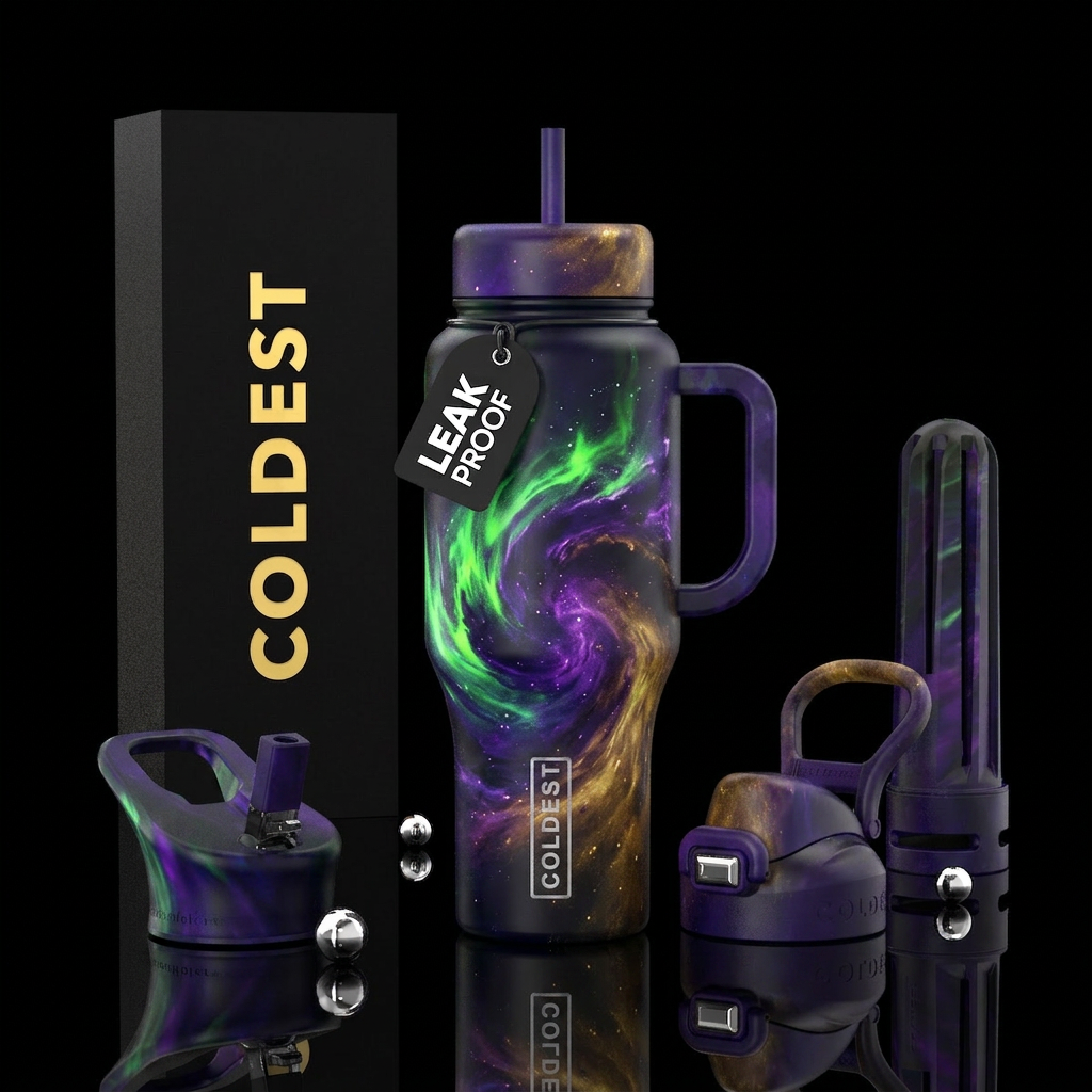 midnight black bottle, the kind  of abstract swirl... water bottle design