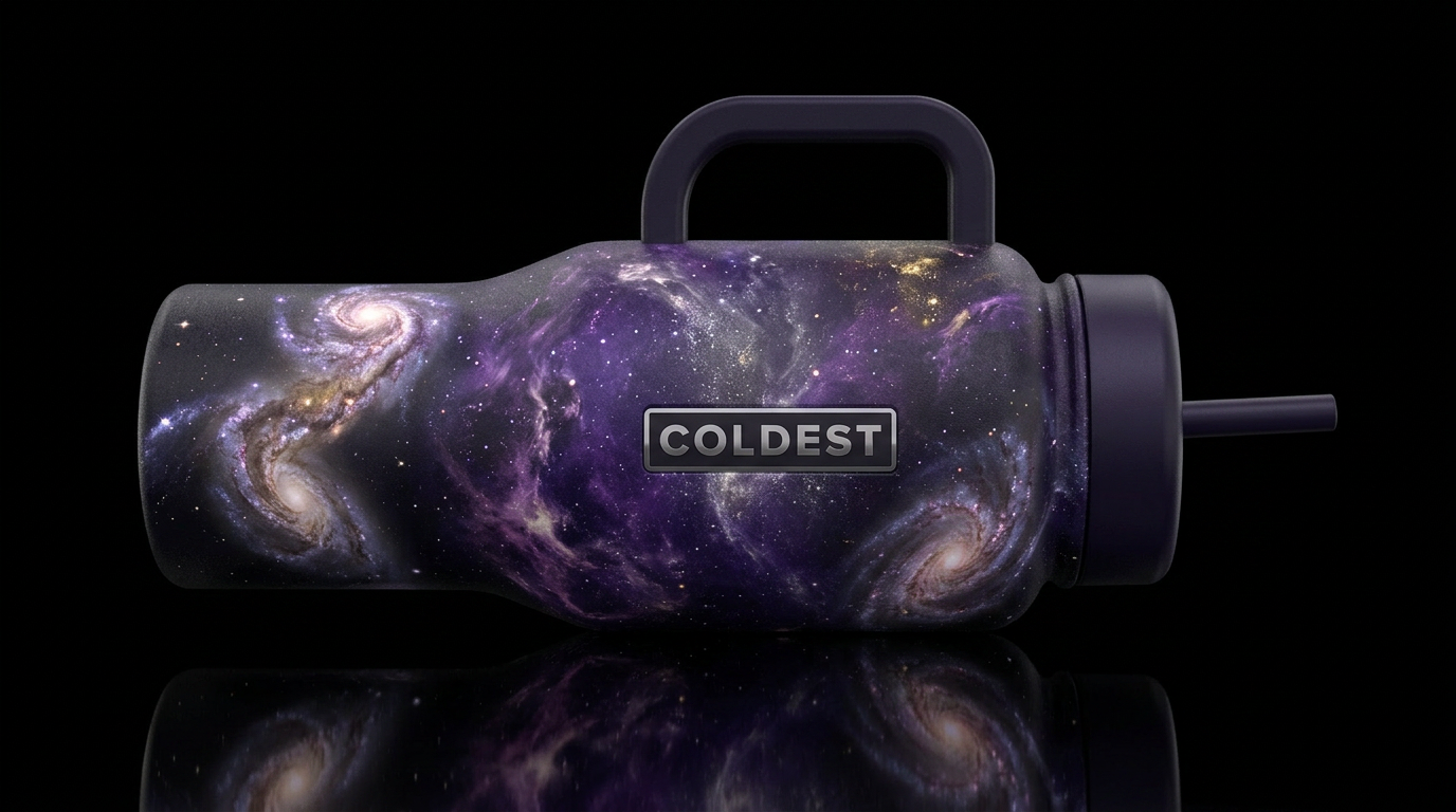 I want a deep black bottle that  shows the space b... water bottle design