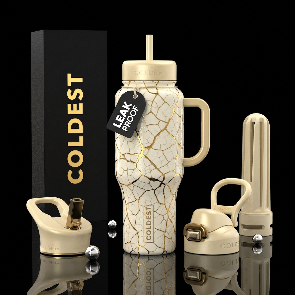 I want a warm ivory bottle covered  in a pattern t... water bottle design