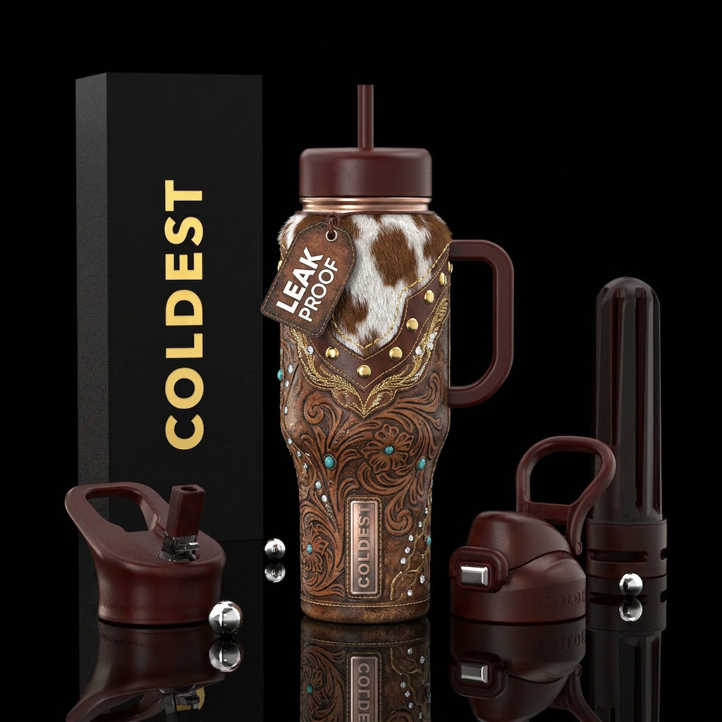 sparkly, beautiul, rustic, luxurious, cowgirl water bottle design