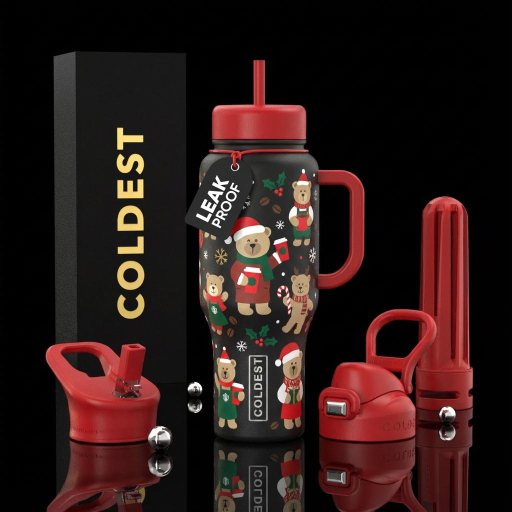 starbucks viral bears pattern some big some small,... water bottle design