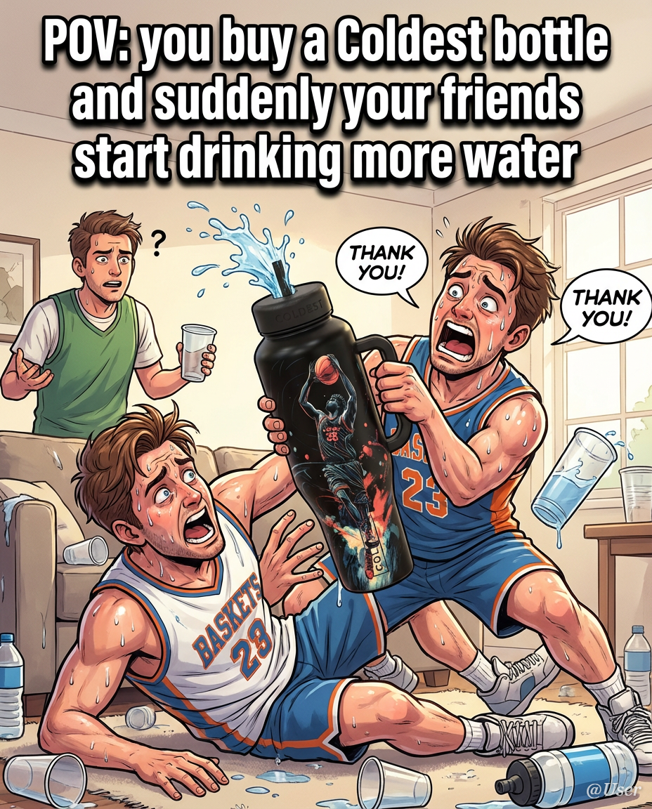 friends saying thankyou water bottle design