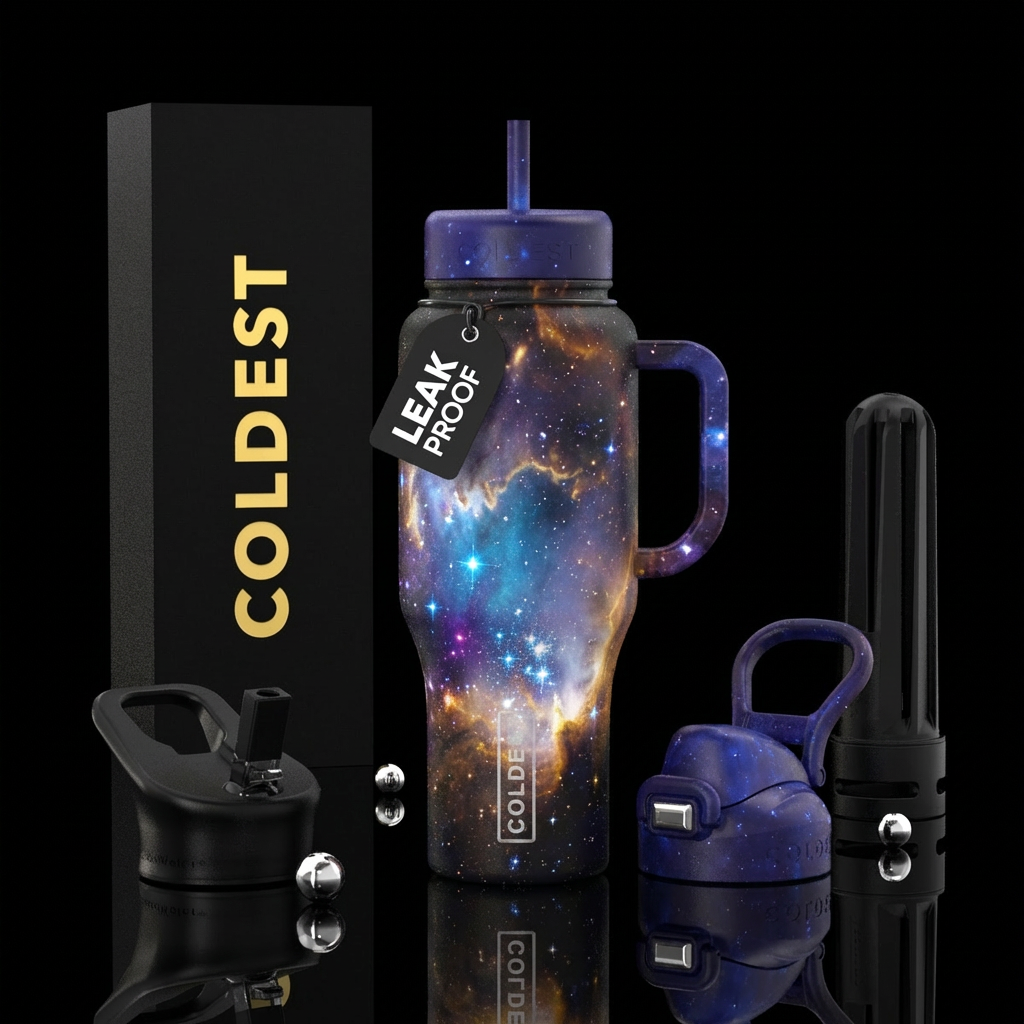 beautiful super nova and stars, foreign galaxy water bottle design