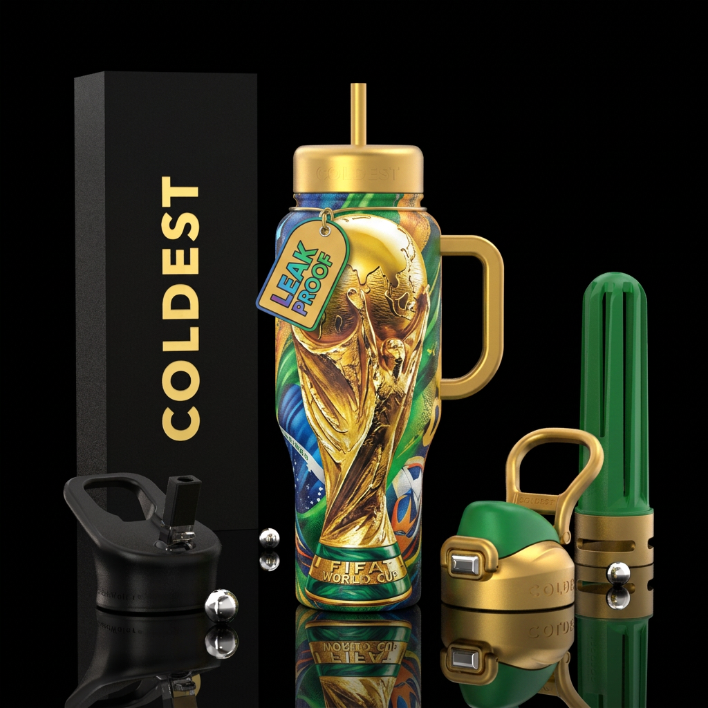 world cup trophy water bottle design
