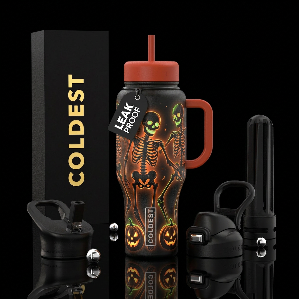 Glowie Bones water bottle design