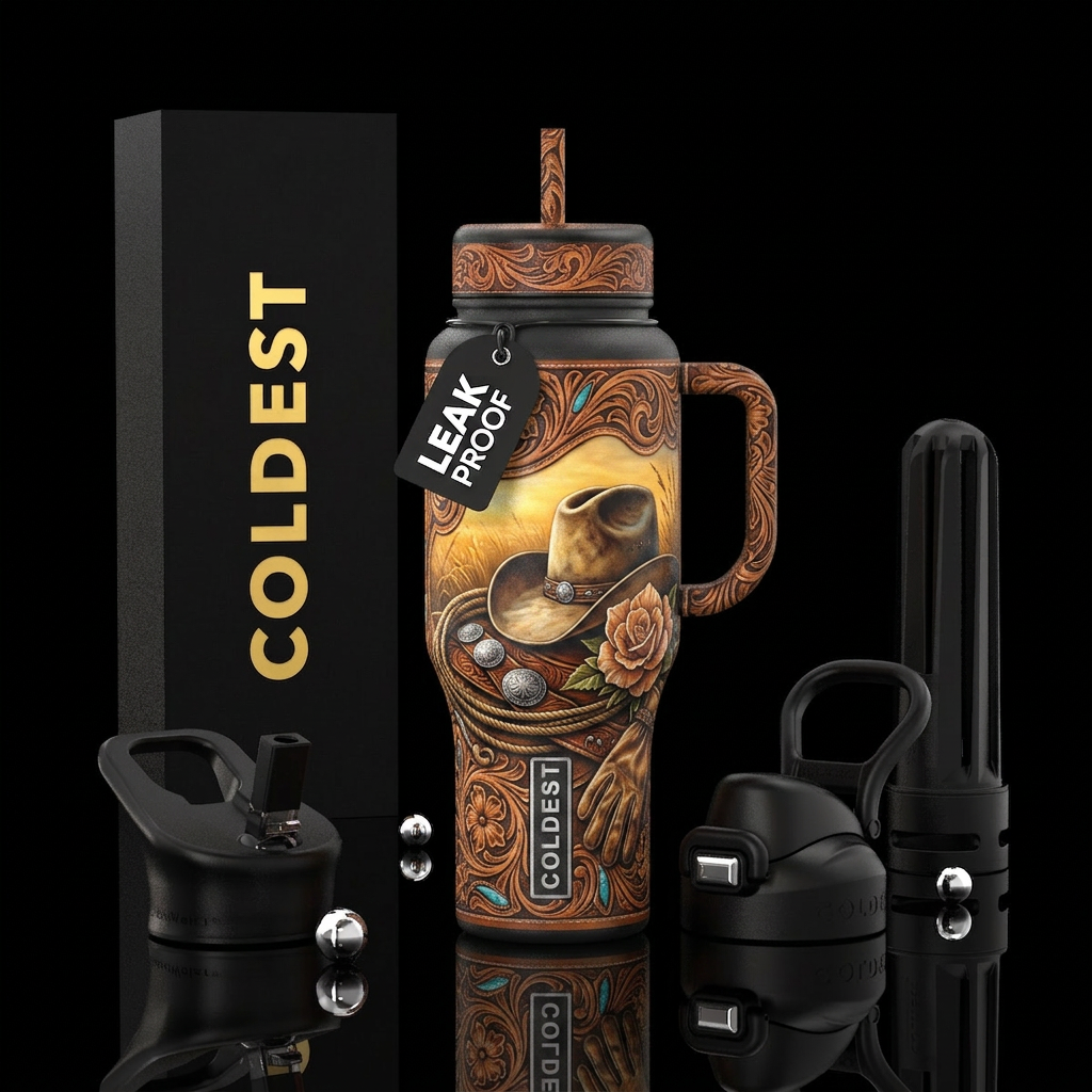 Western Heirloom water bottle design