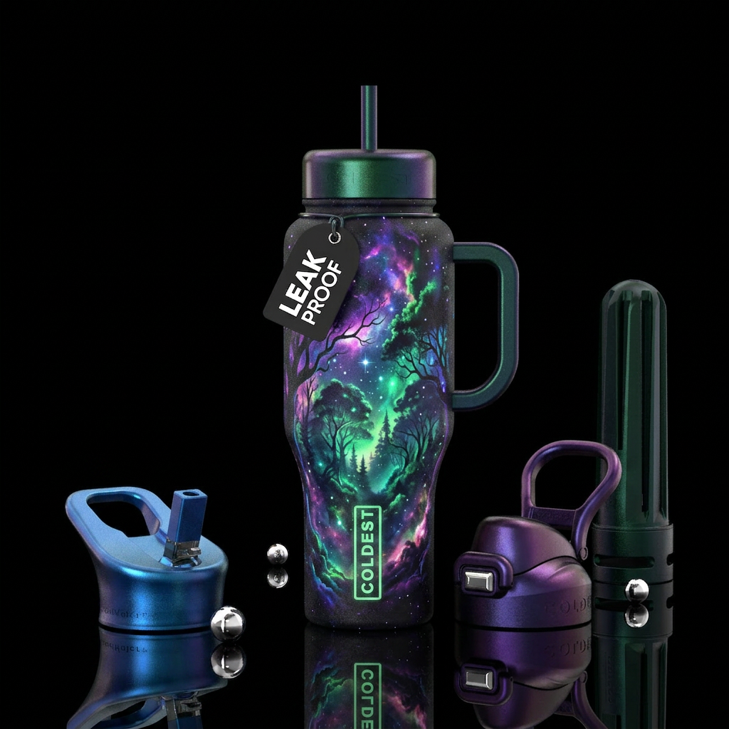 Galactic Forest water bottle design