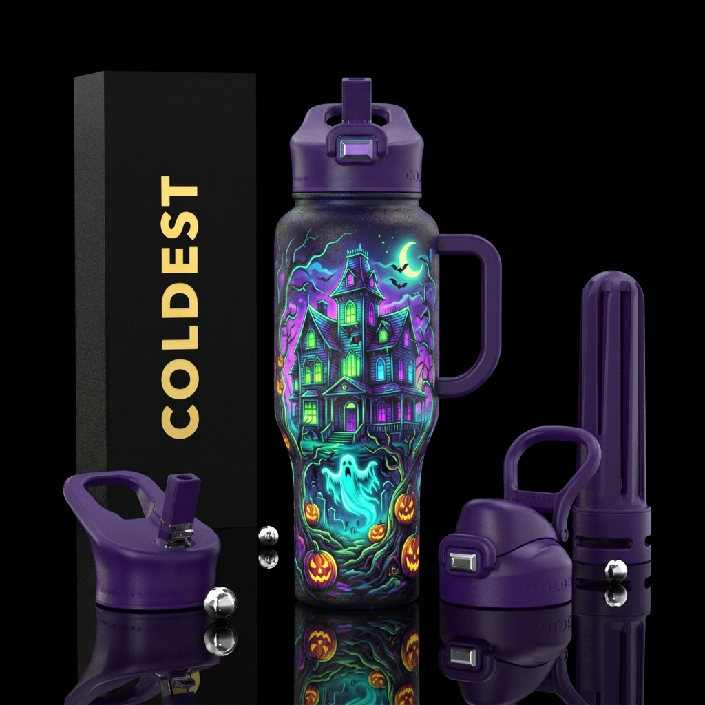 Haunted House water bottle design