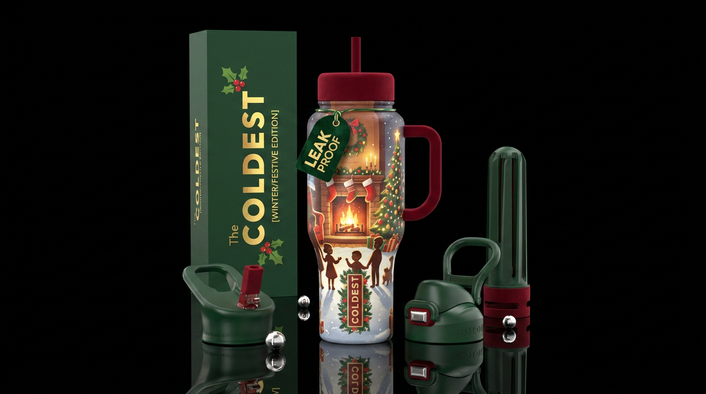 Christmas Morning water bottle design
