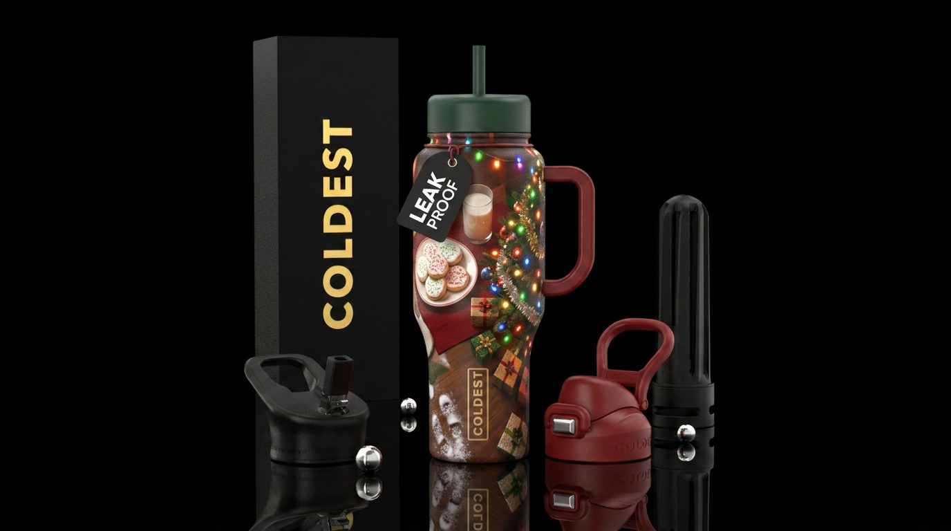 Cookies for Santa water bottle design