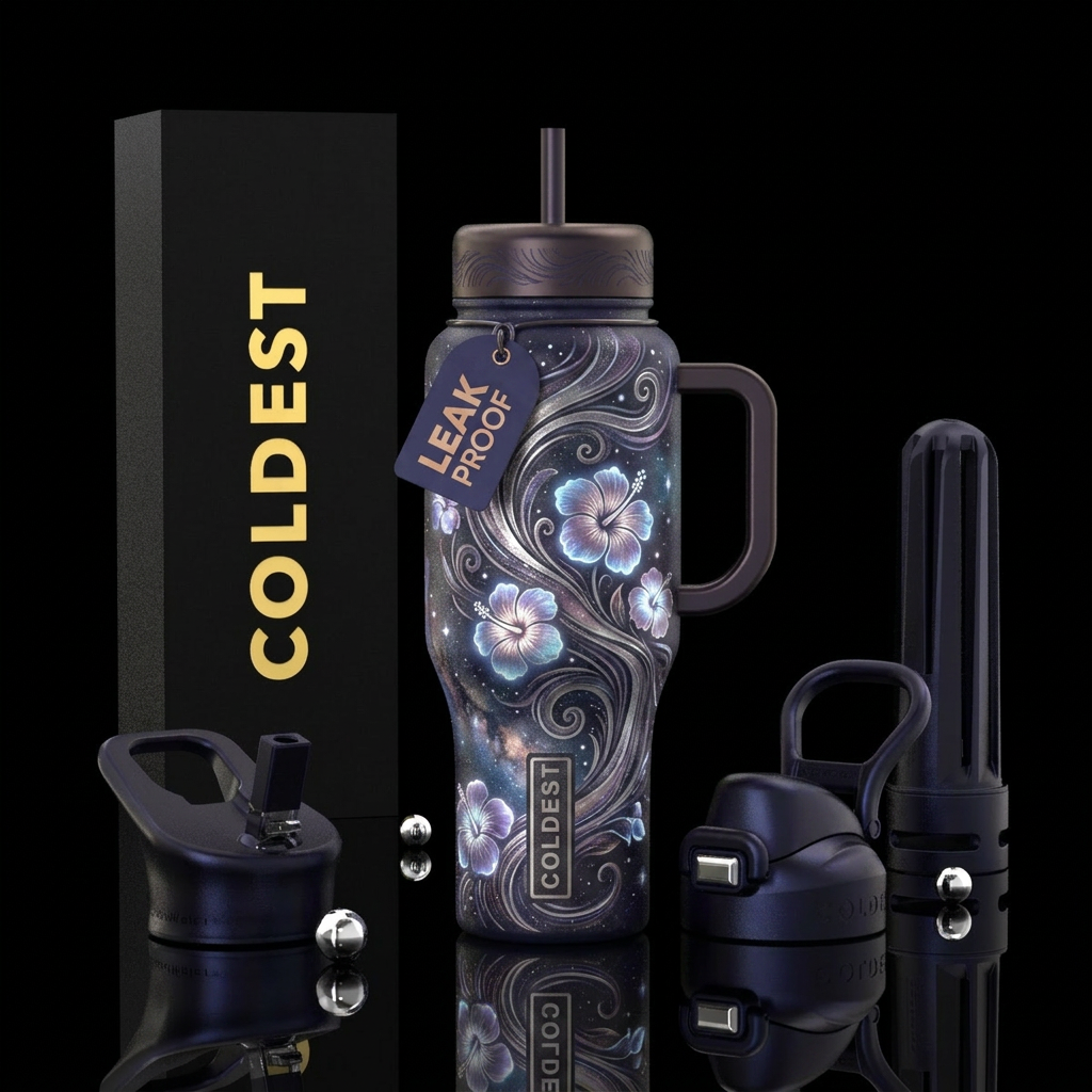 Flowery Wisps water bottle design