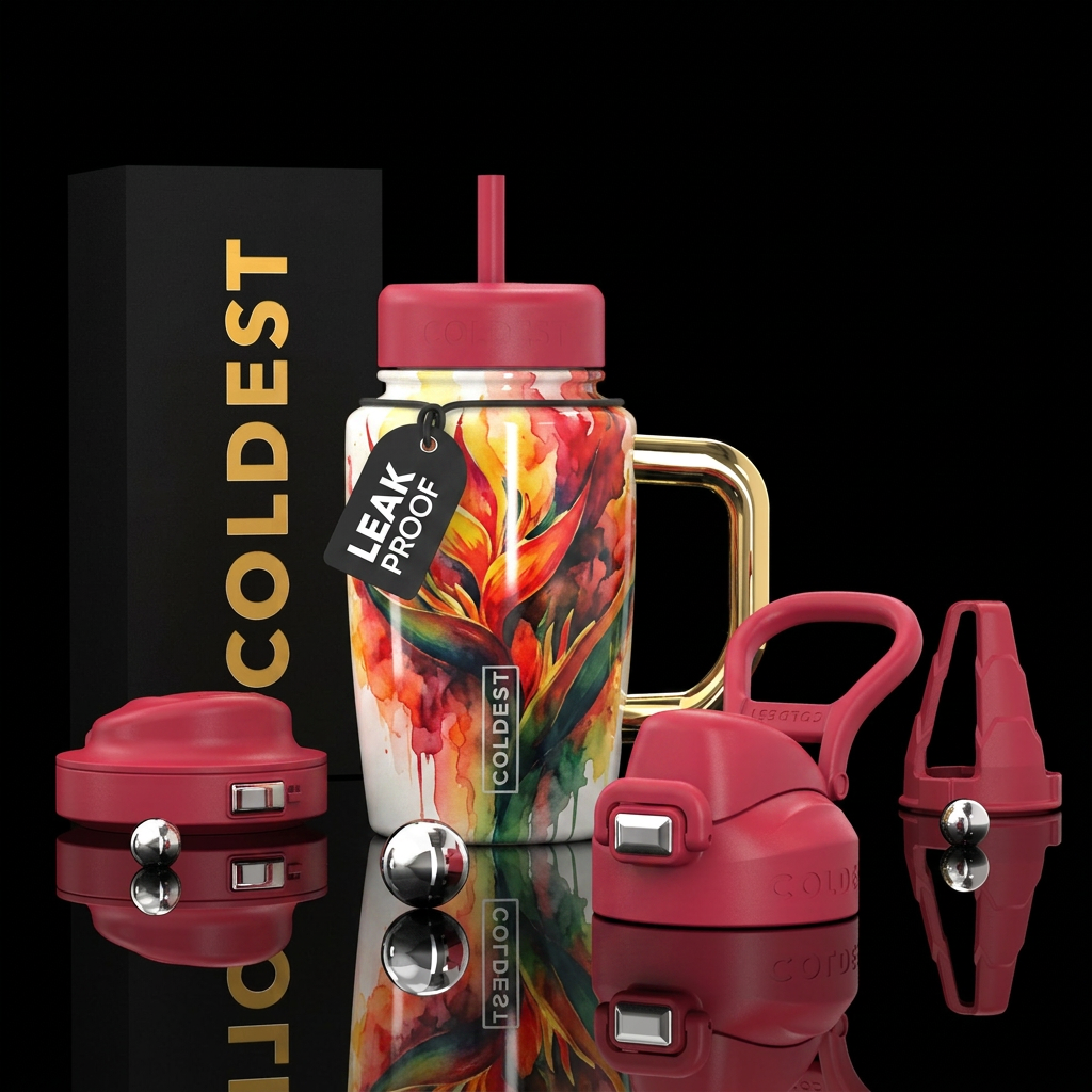 The Painted Flower water bottle design