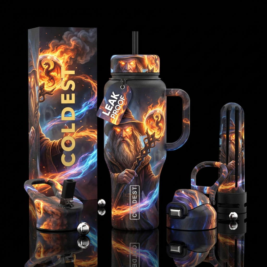 The Wizards Staff water bottle design