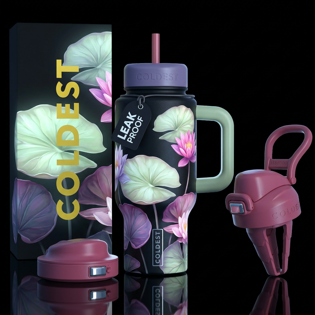Lillies water bottle design