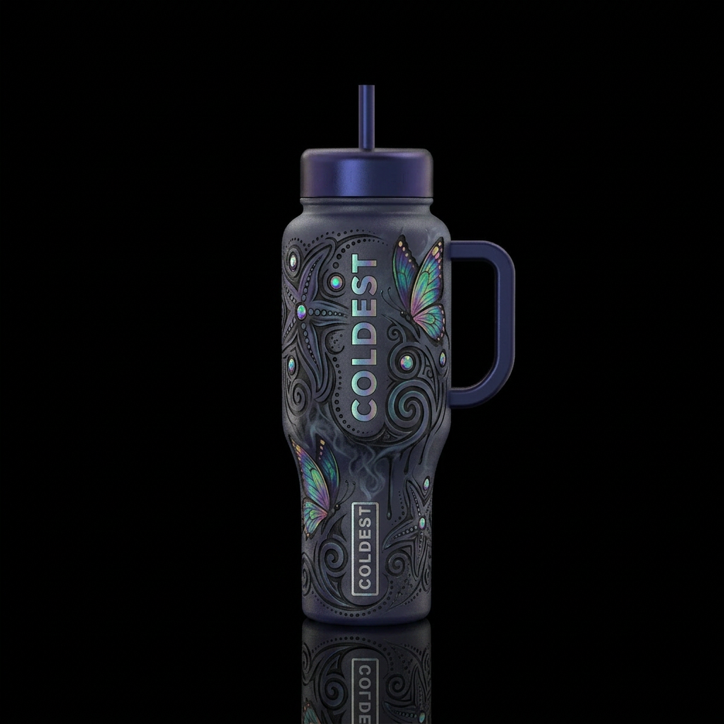 Butterfly Swirls water bottle design
