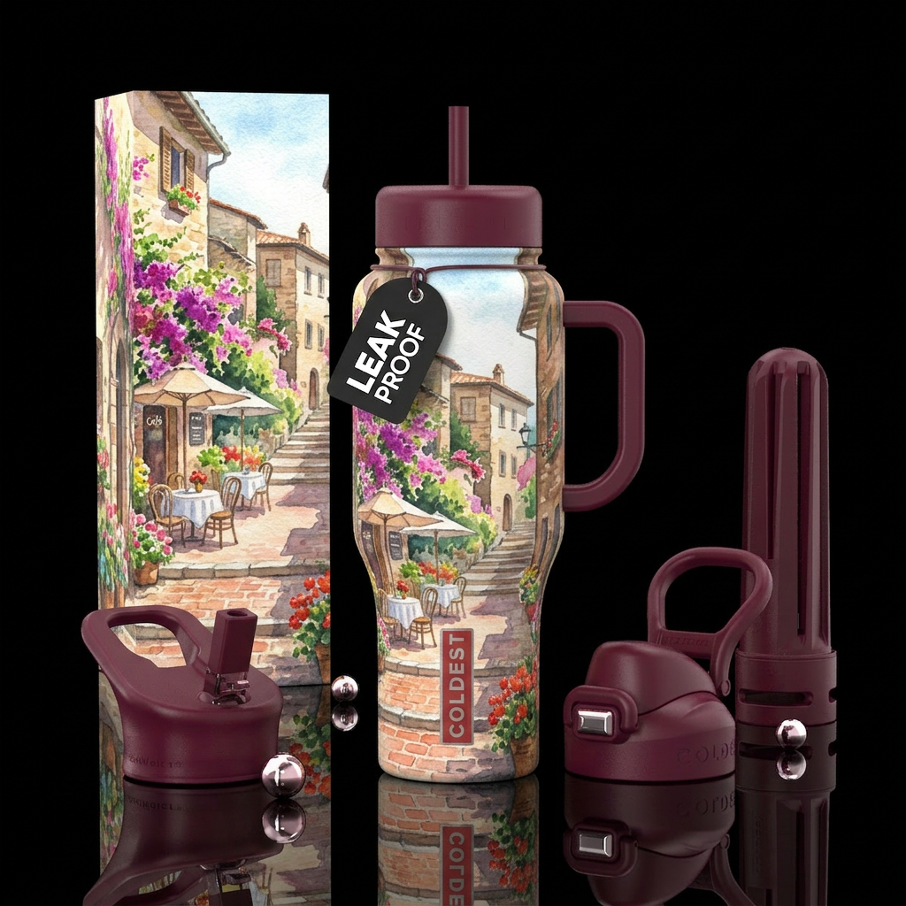 Italian Village water bottle design