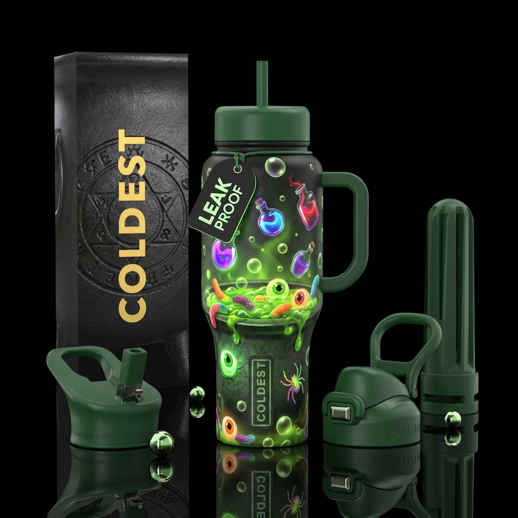 Glowy Witches Brew water bottle design