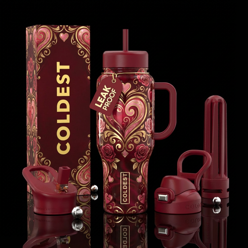 Valentines Day water bottle design