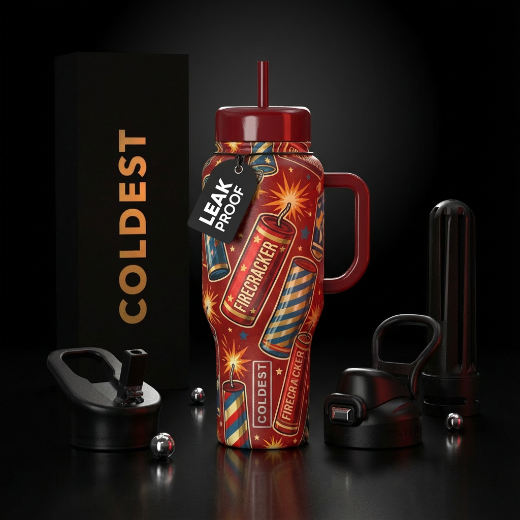 Firecracker water bottle design