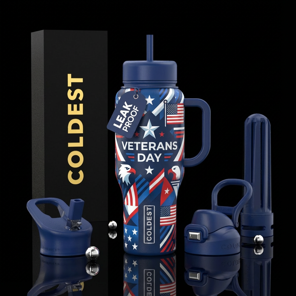 Veterans Day water bottle design