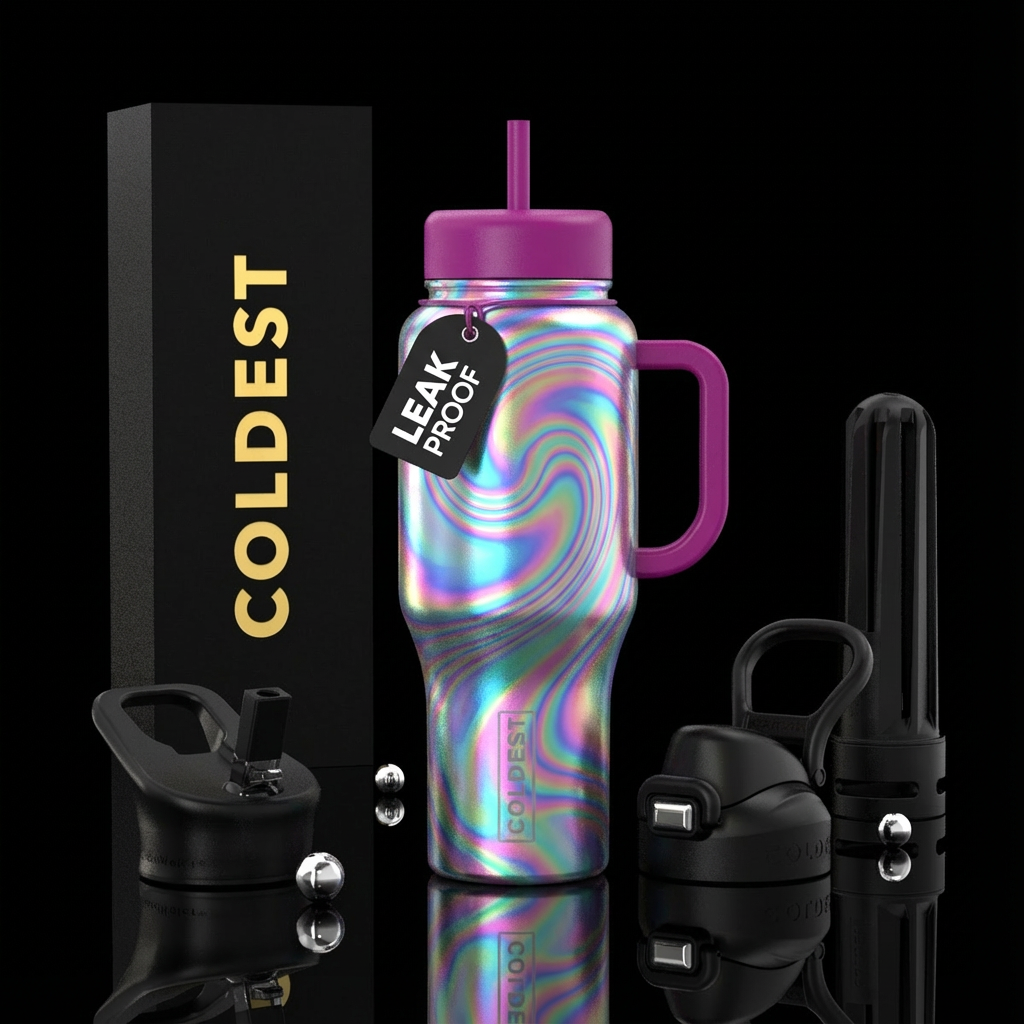 Cherry blossoms water bottle design