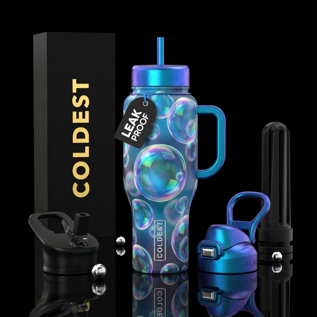 Bubbles water bottle design