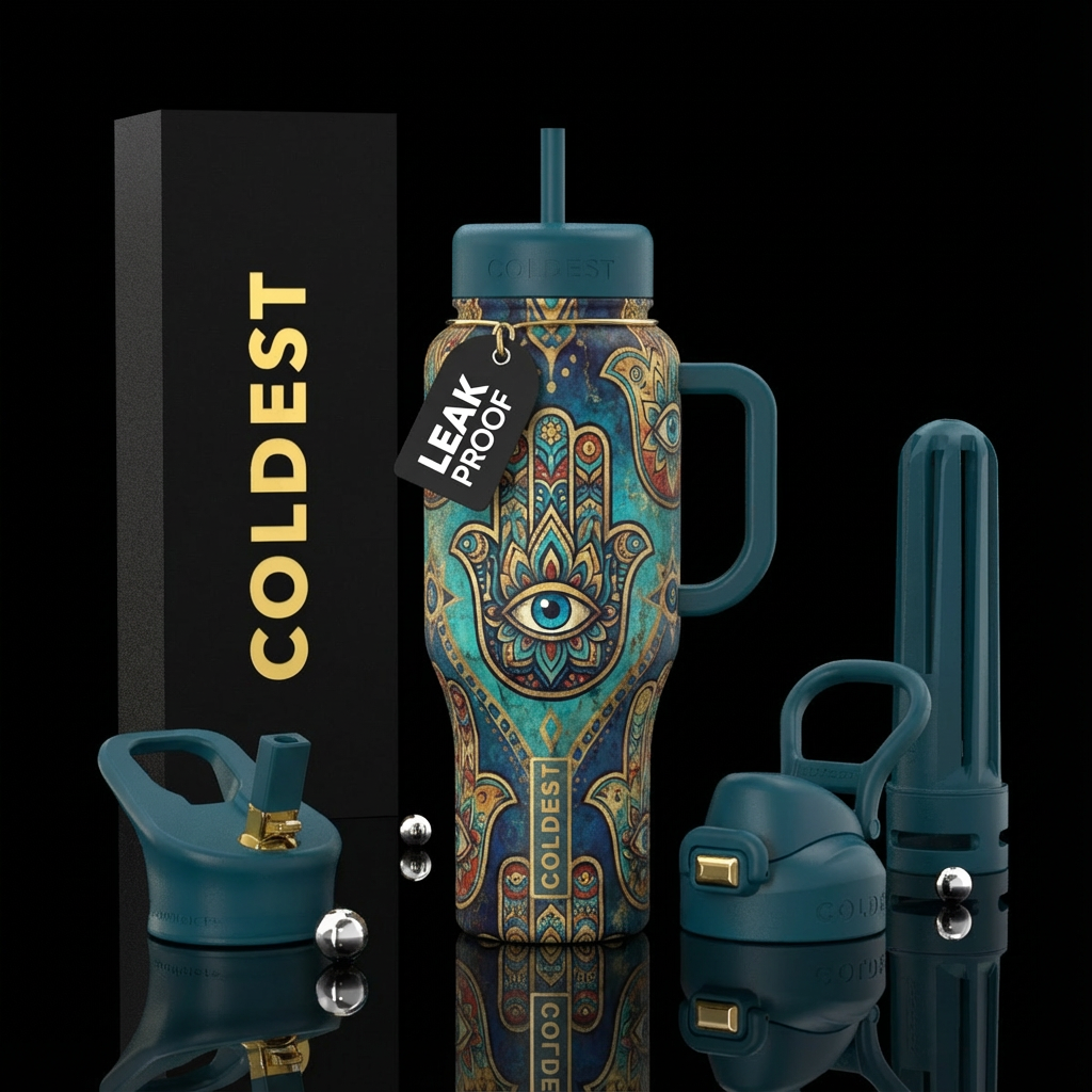 Hamsa water bottle design