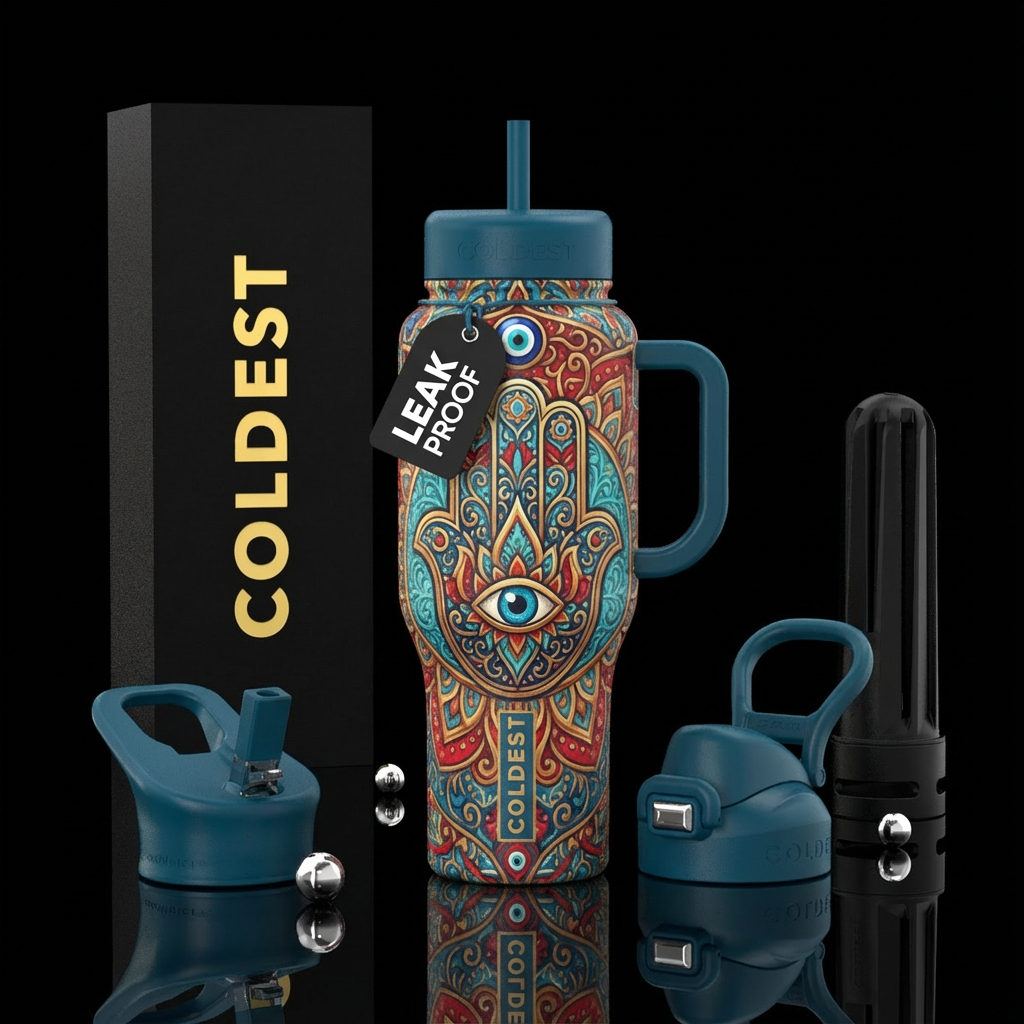 Hamsa water bottle design