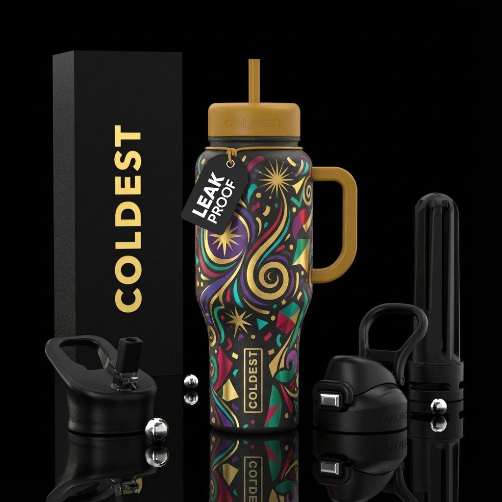 New years water bottle design