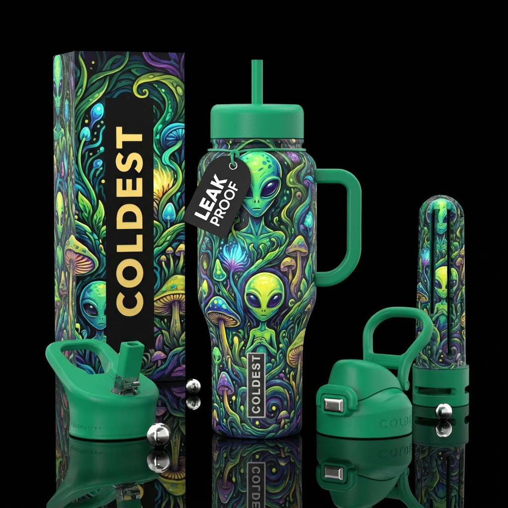 Aliens water bottle design