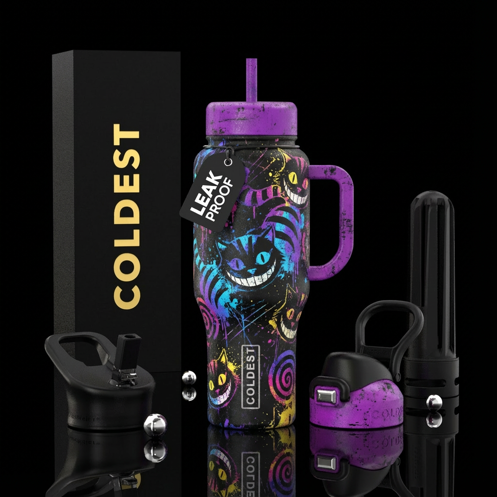 Cheshire Cat water bottle design