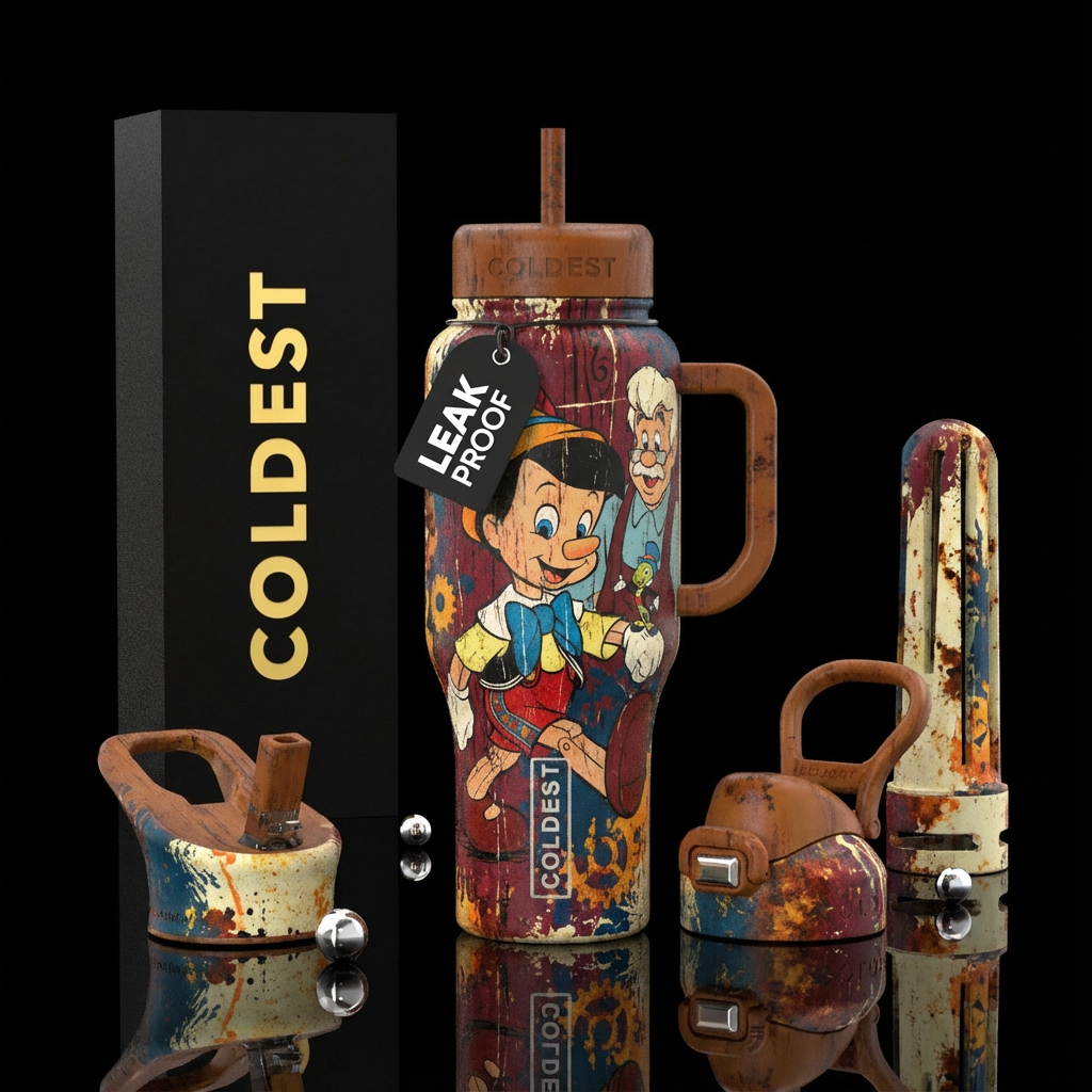 Pinocchio water bottle design
