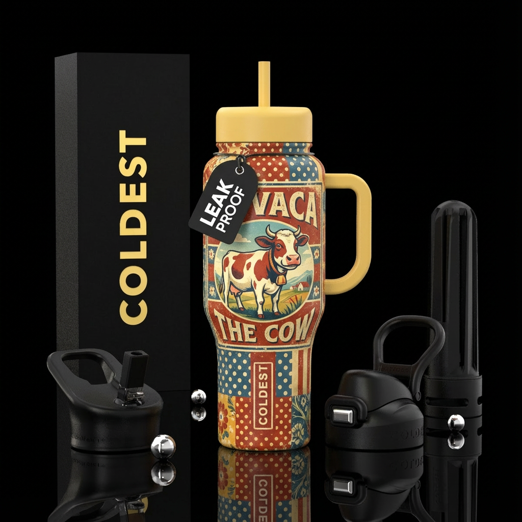 La Vaca (the cow) water bottle design
