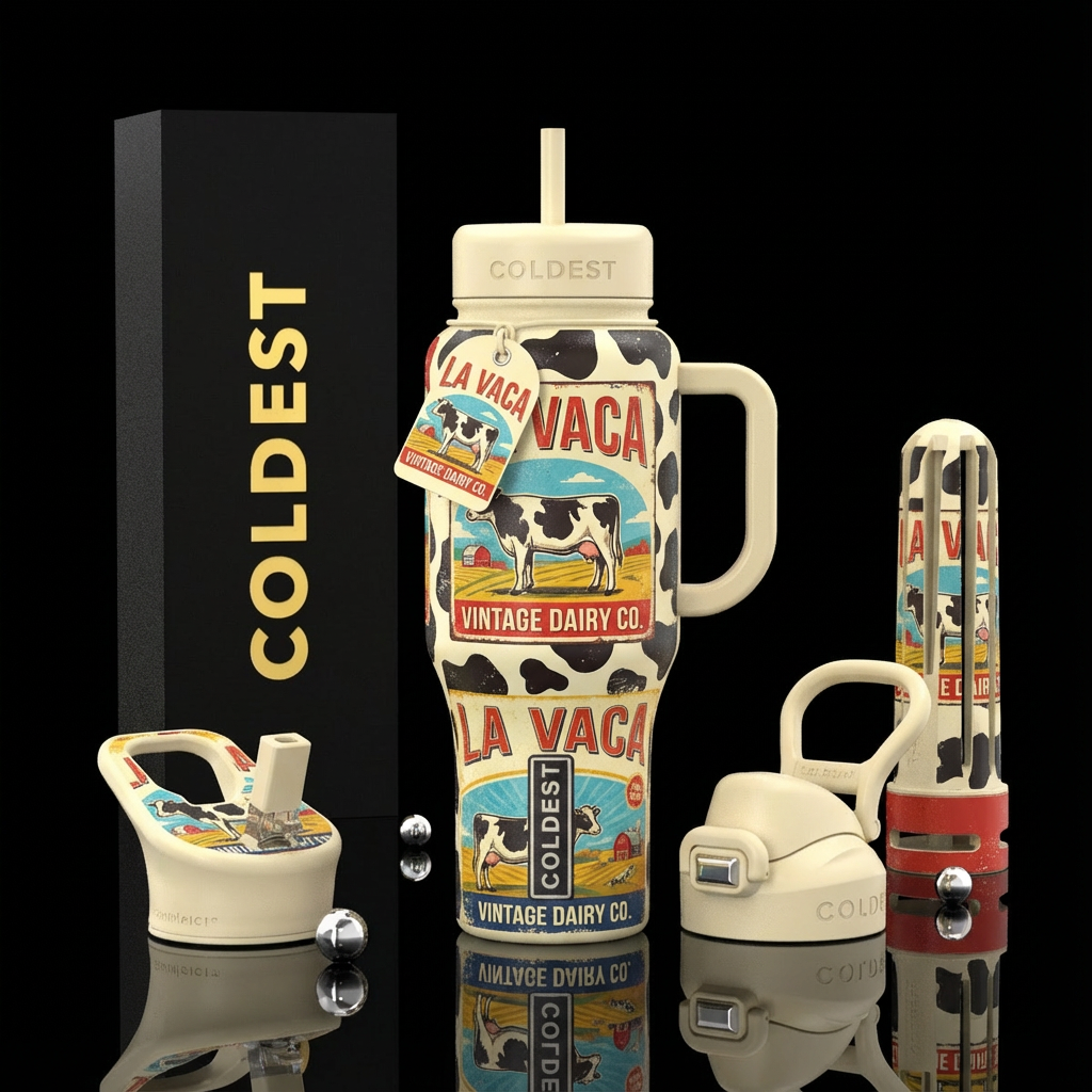 La Vaca (the cow) water bottle design