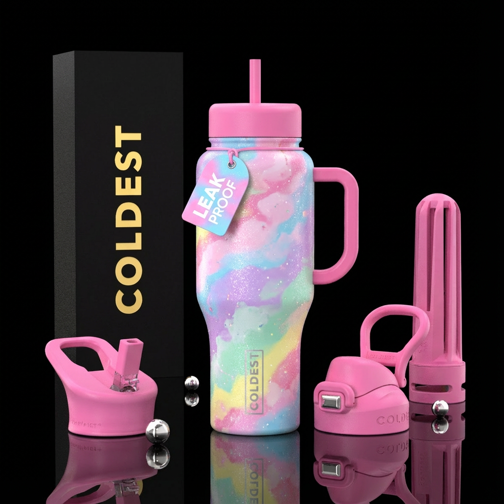 Cotton candy water bottle design