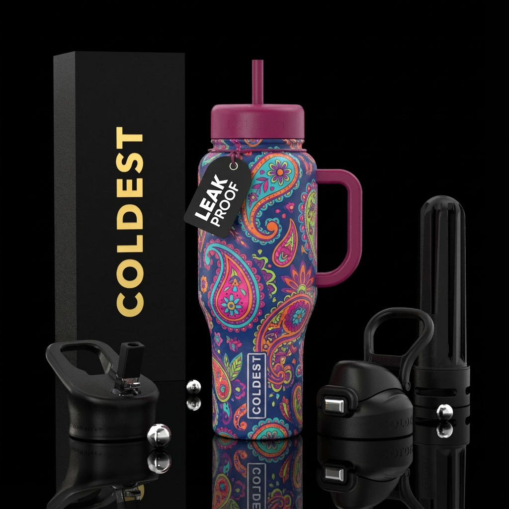 Groovy paisley water bottle design