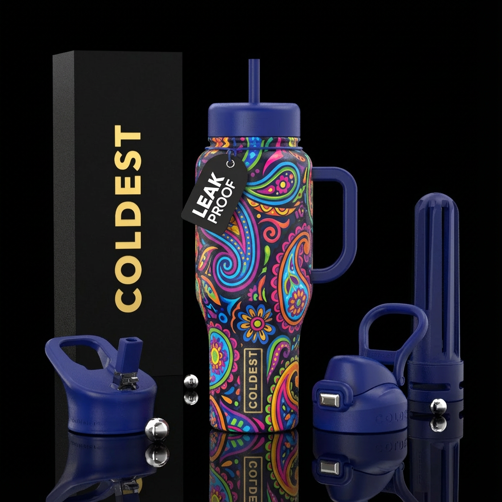 Groovy paisley water bottle design