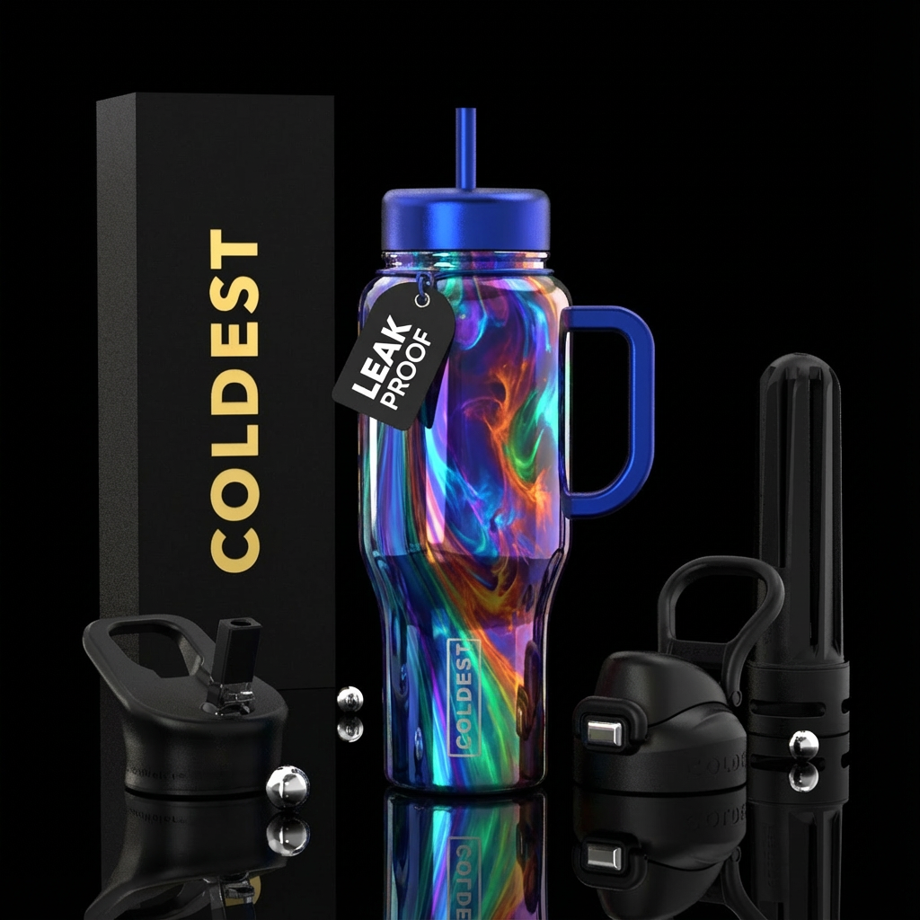 Mirror reflection water bottle design