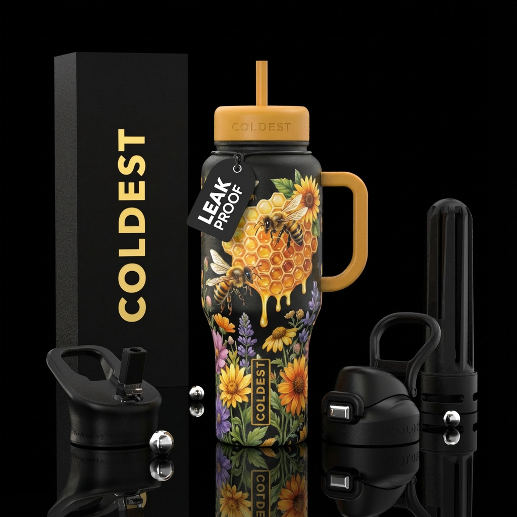 Save the Bees water bottle design