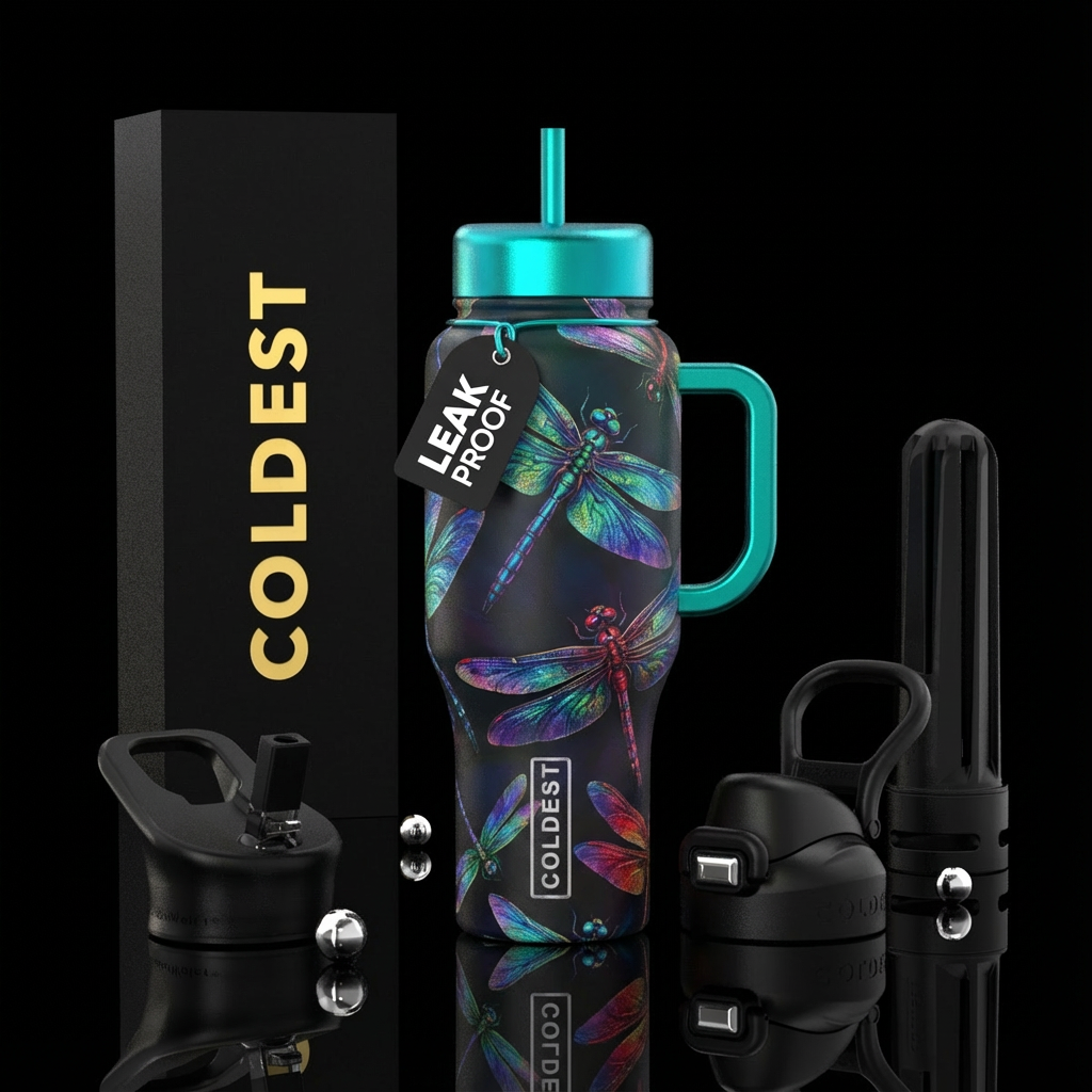Dragonflies water bottle design