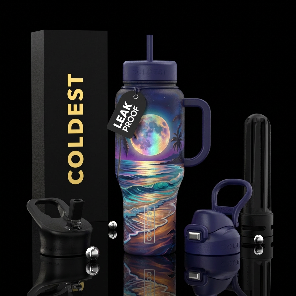 Beachy water bottle design