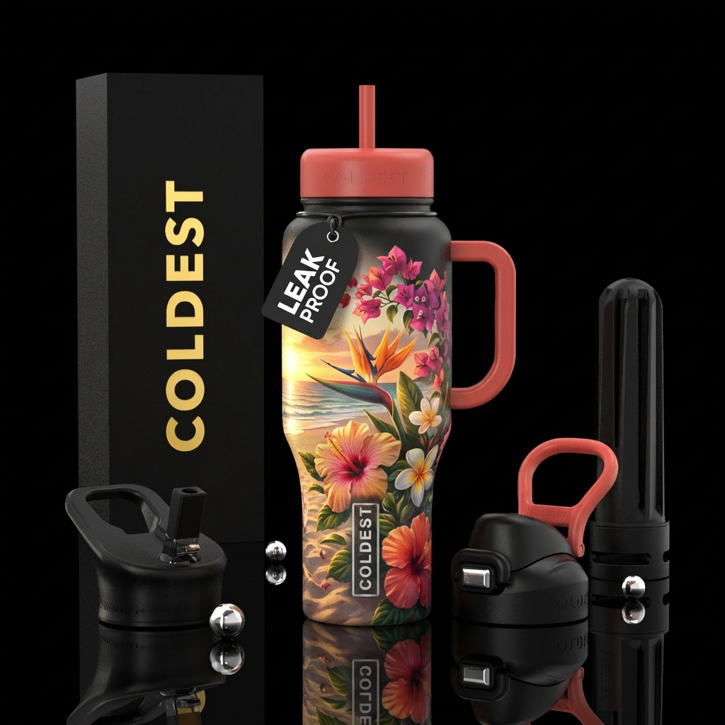 Flowers of Florida water bottle design