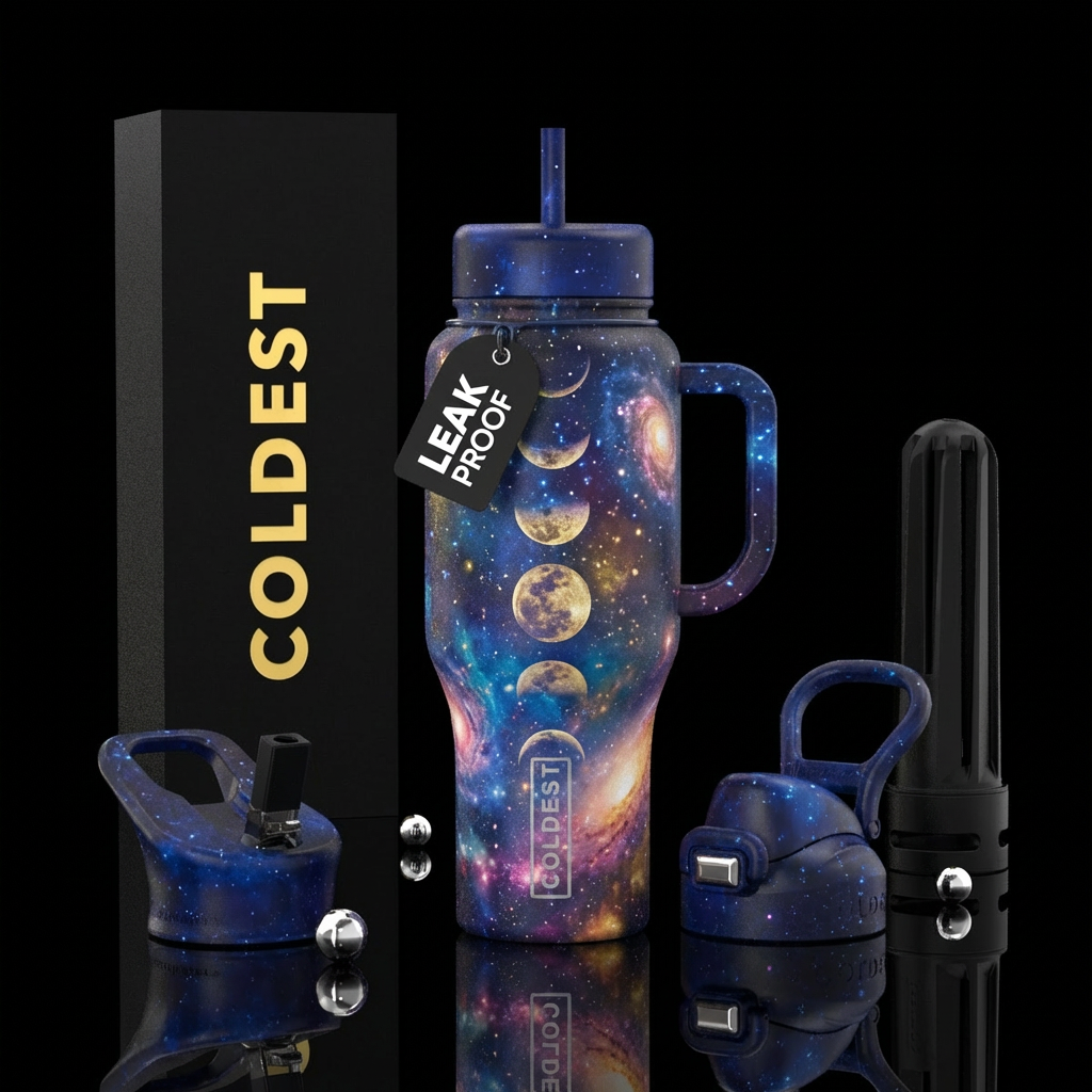 Phases of the universe, water bottle design
