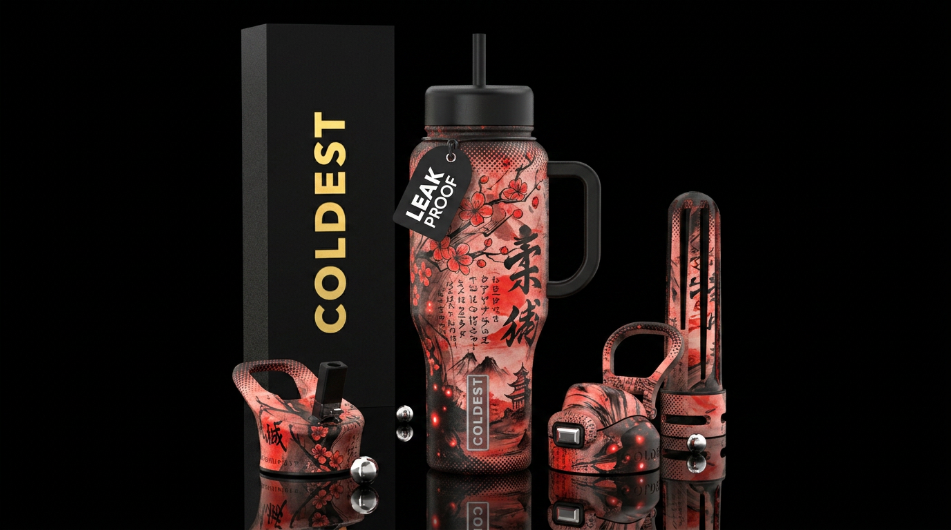 sketch, weathered, sakura, eldritch, scarlet, chin... water bottle design