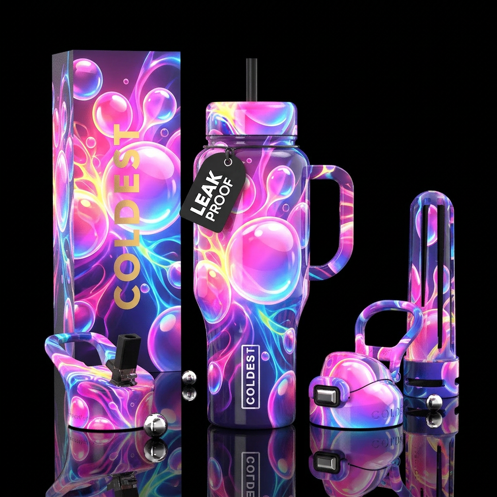 Bubbles water bottle design