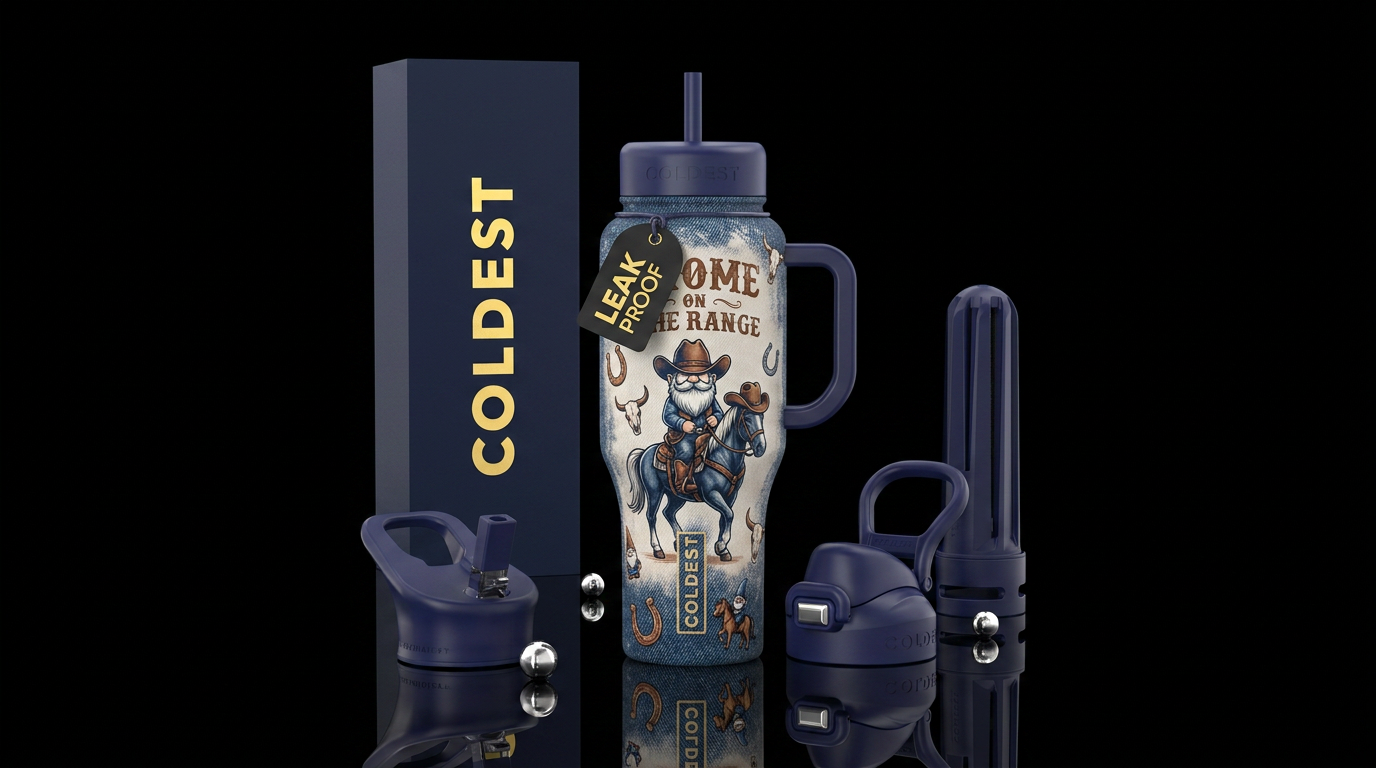 Gnome on the range, funny, cowboy, horse,, ageless... water bottle design