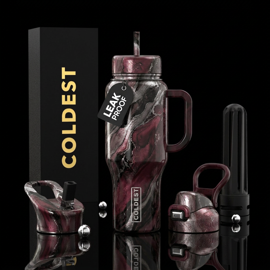Stone, Luna, black onyx, major amount of wine red,... water bottle design