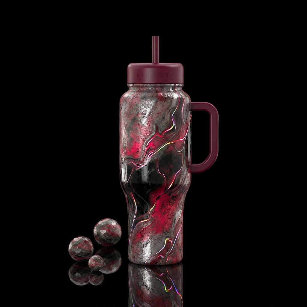 Bright lazer light, Stone, Luna, black onyx, major... water bottle design