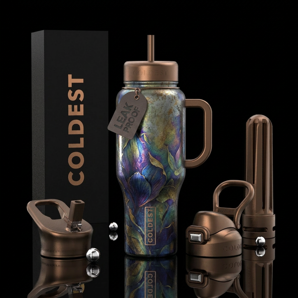 Floral, petals falling, Moonlight, mature, gelatin... water bottle design